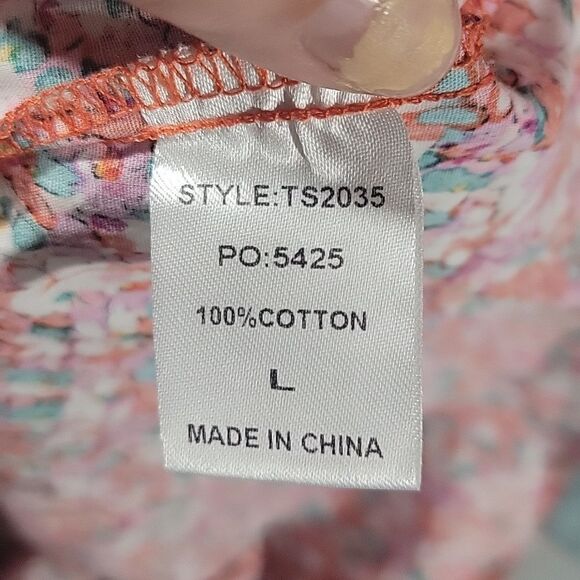 Goldie Lew Floral Print Cropped Shirt/Top sz Large - Picture 4 of 5